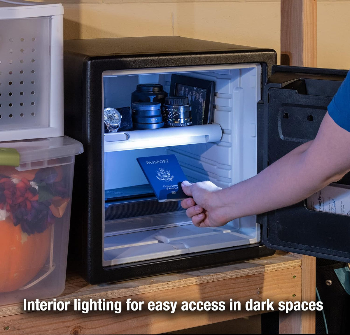 1.23 Cu Ft Waterproof And Fireproof Digital Safe Box - Alloy Steel
