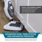 Steam And Go 10-In-1 Steam Mop With Dual Tank, 360 Degree Attachments And 20-ft Cord