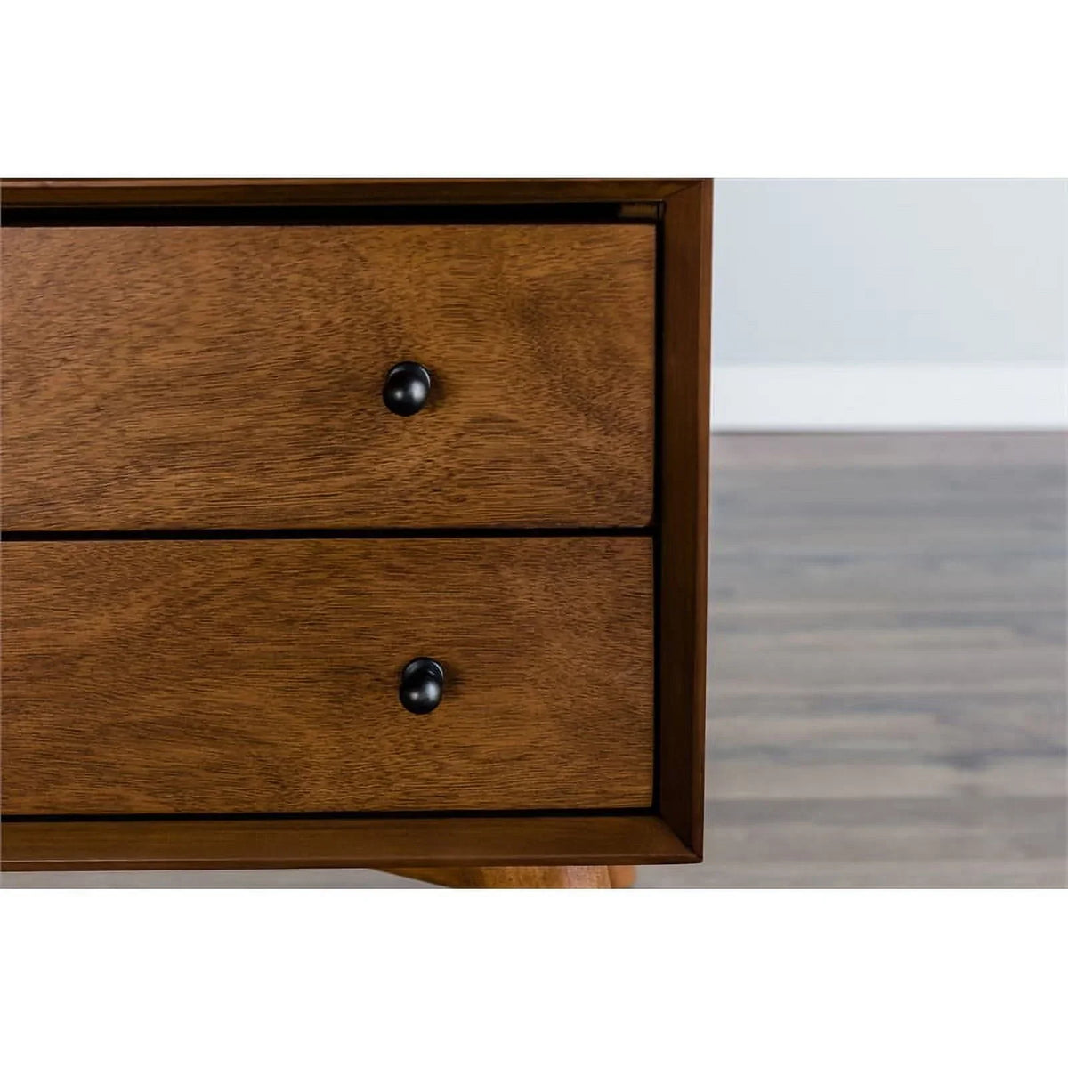 Home Square 4-Piece Set With Small TV Console, Full Wood Bed And Large Nightstand