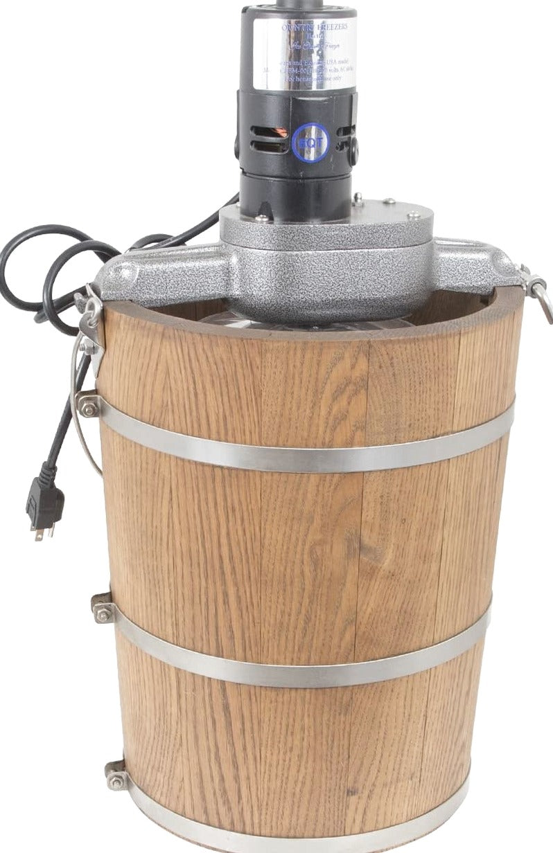 6 Qt Country Ice Cream Maker With Classic Wooden Tub And Electric Motor