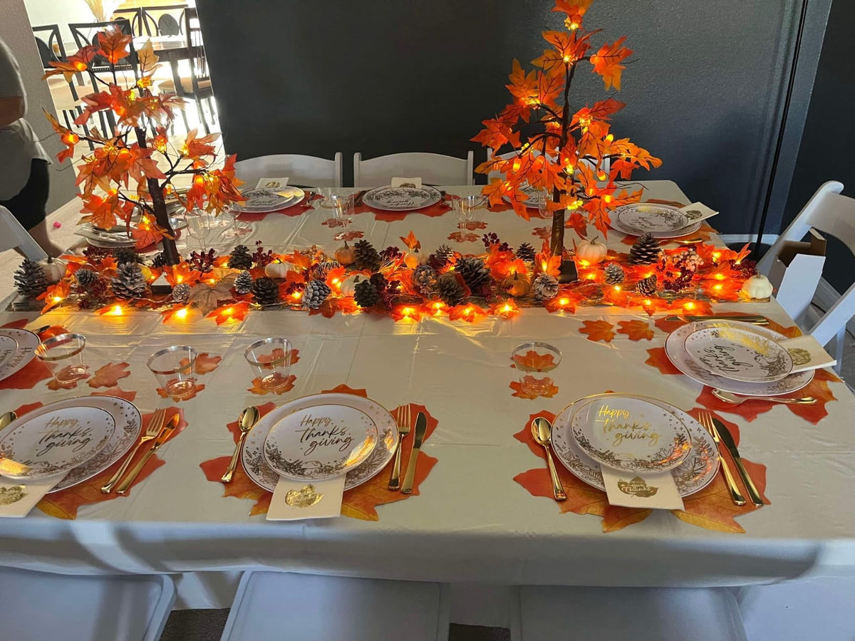 AGCAN 3 Pack Maple Leaf String Light, Total 60 LED 30Ft Artificial Fall Decor Leaf Light USB Operated Centerpiece Table Decorations for Autumn Harvest, Thanksgiving, Halloween, Indoor