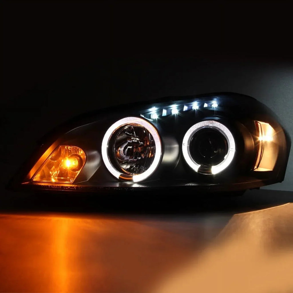 AKKON Black Smoked LED Halo Headlights And LED Tail Lights For 2006-2013 Chevy Impala And 2014-2016 Chevy Impala Limited