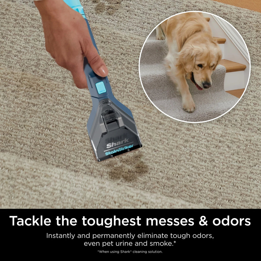 Shark StainStriker Portable Carpet And Upholstery Cleaner With 2 Tools, 6oz And 12oz Formulas - PX200 Navy/White