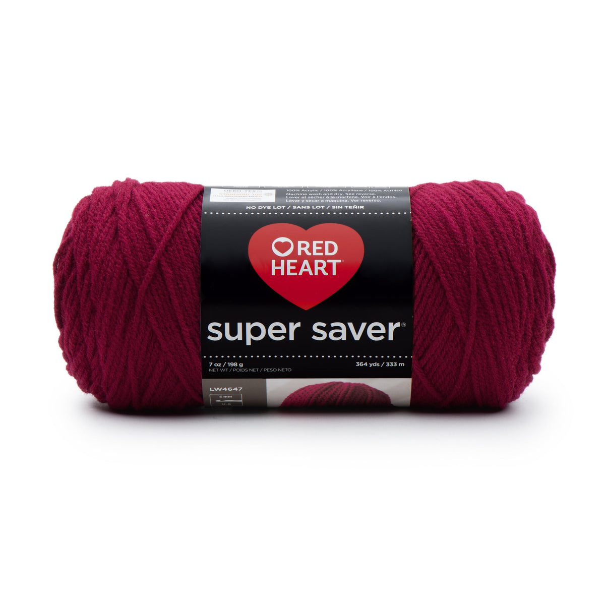Red Heart Super Saver 4 Medium Acrylic Yarn Black 7oz 198g 364 Yards