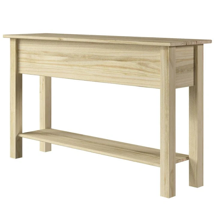 Solid Pine Wood Console Table With 3 Drawers - 47.99in W x 12.64in D x 28.82in H