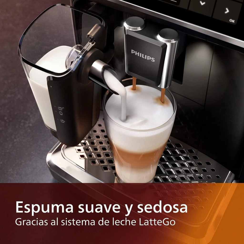 PHILIPS 5400 Fully Automatic Espresso Machine With LatteGo, 15"D x 10"W x 17"H - EP5447/94