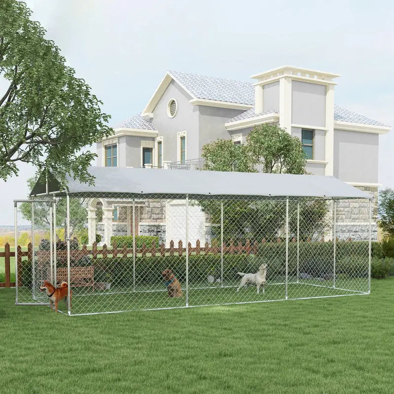 PawHut Outdoor Dog Kennel With Waterproof Roof, 19.7 x 7.5 x 7.5 in