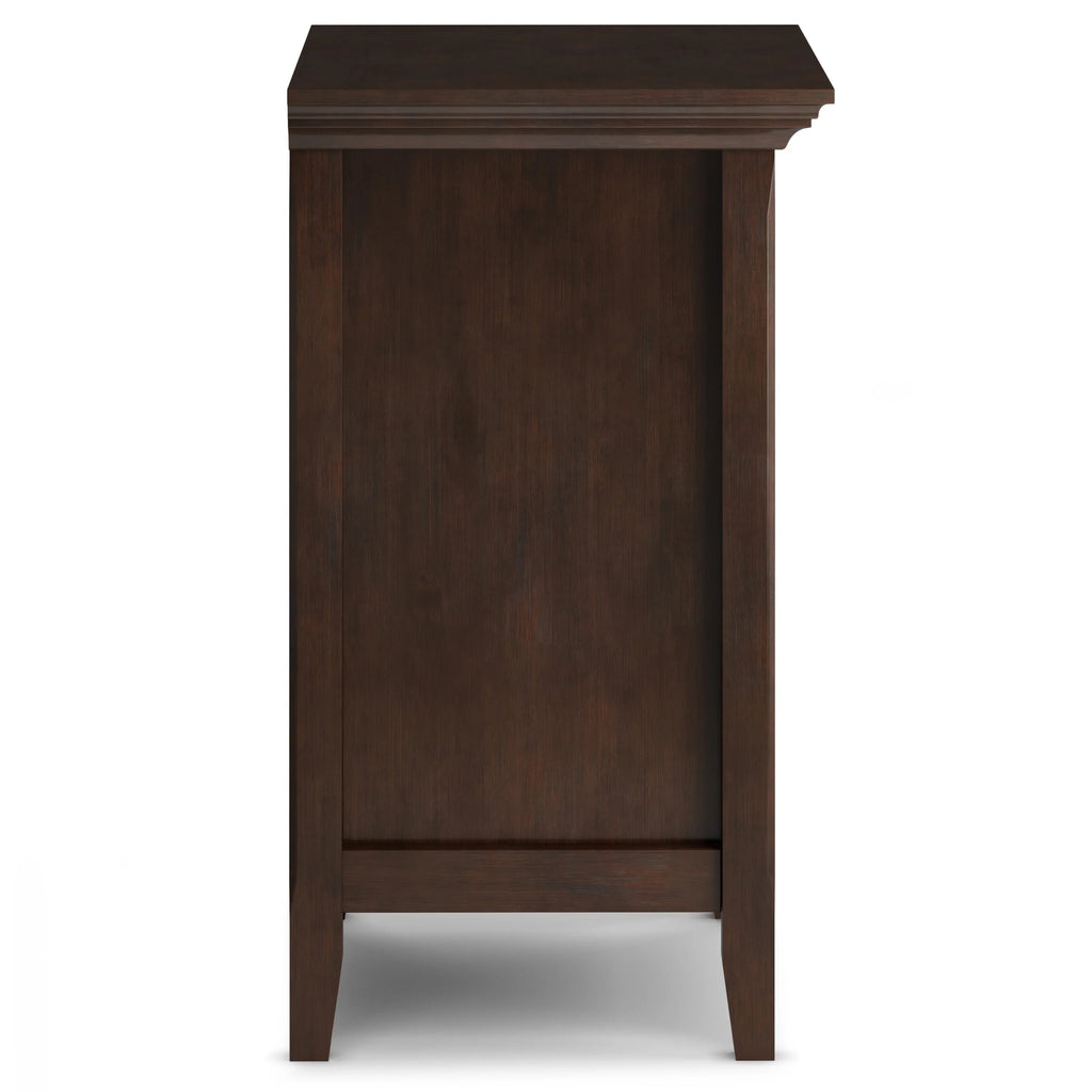 Solid Wood Nightstand With 2 Drawers And Open Shelf, 16 in D x 24 in W x 26 in H