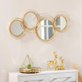 Gold Metal Circular Wall Art With Mirror Accents - 42.25in W x 22in H