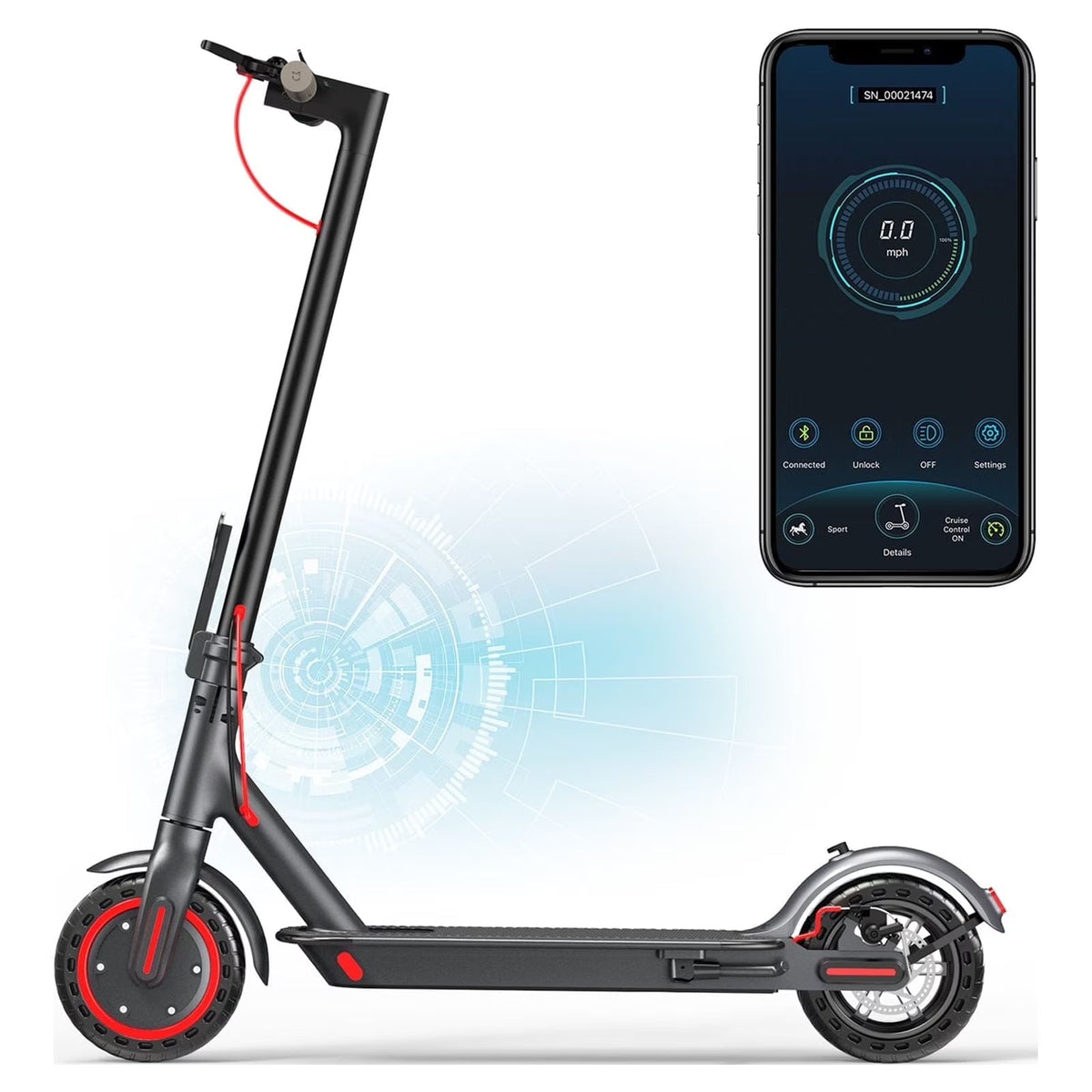 AOVOPRO Foldable Electric Scooter For Adults, 350W, 8.5 inch, 21 Miles Range - ES80