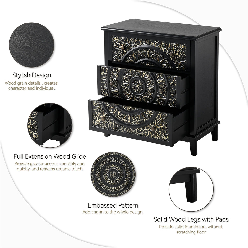 Farmhouse Fully Assembled Nightstand With 2 Drawers