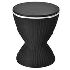 3-in-1 Rattan Outdoor Patio Ice Cooler Side Table, 8 Gal - Adjustable 22.5 in/32.5 in Height