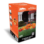 Joyfy 7 ft Halloween Inflatable Long Pumpkin with Witch's Cat Decorations Inflatables with Build-in LEDs, Halloween Decor Outdoor Blow Up Yard Decorations