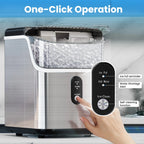 Auseo Countertop Nugget Ice Maker, 35lbs/24H, Self-Cleaning, Black