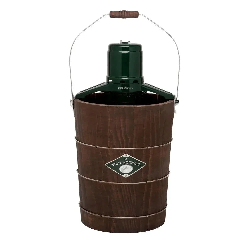 White Mountain Electric Ice Cream Maker, 6 Qt, Green and Brown