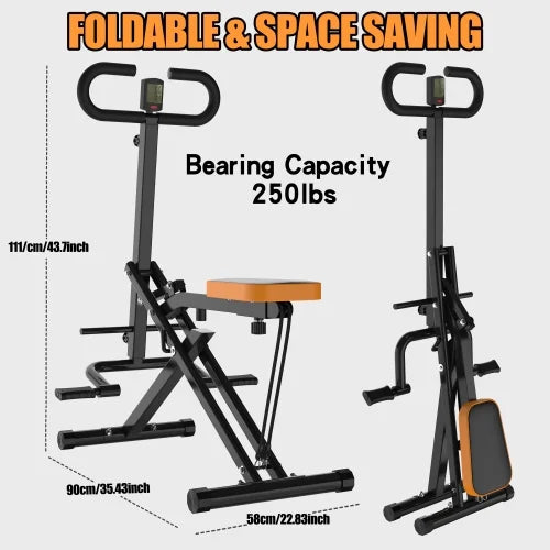 ACE-FIT Foldable Squat Machine With Resistance Bands, 250 LBS, 35.43in L x 22.83in W x 43.70in H