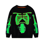 HILEELANG Boys Skeleton Graphic Black Sweatshirt, Sizes 2-7 Years