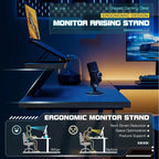 L-Shaped Gaming Computer Corner Desk With Monitor Stand - 220 lbs Capacity