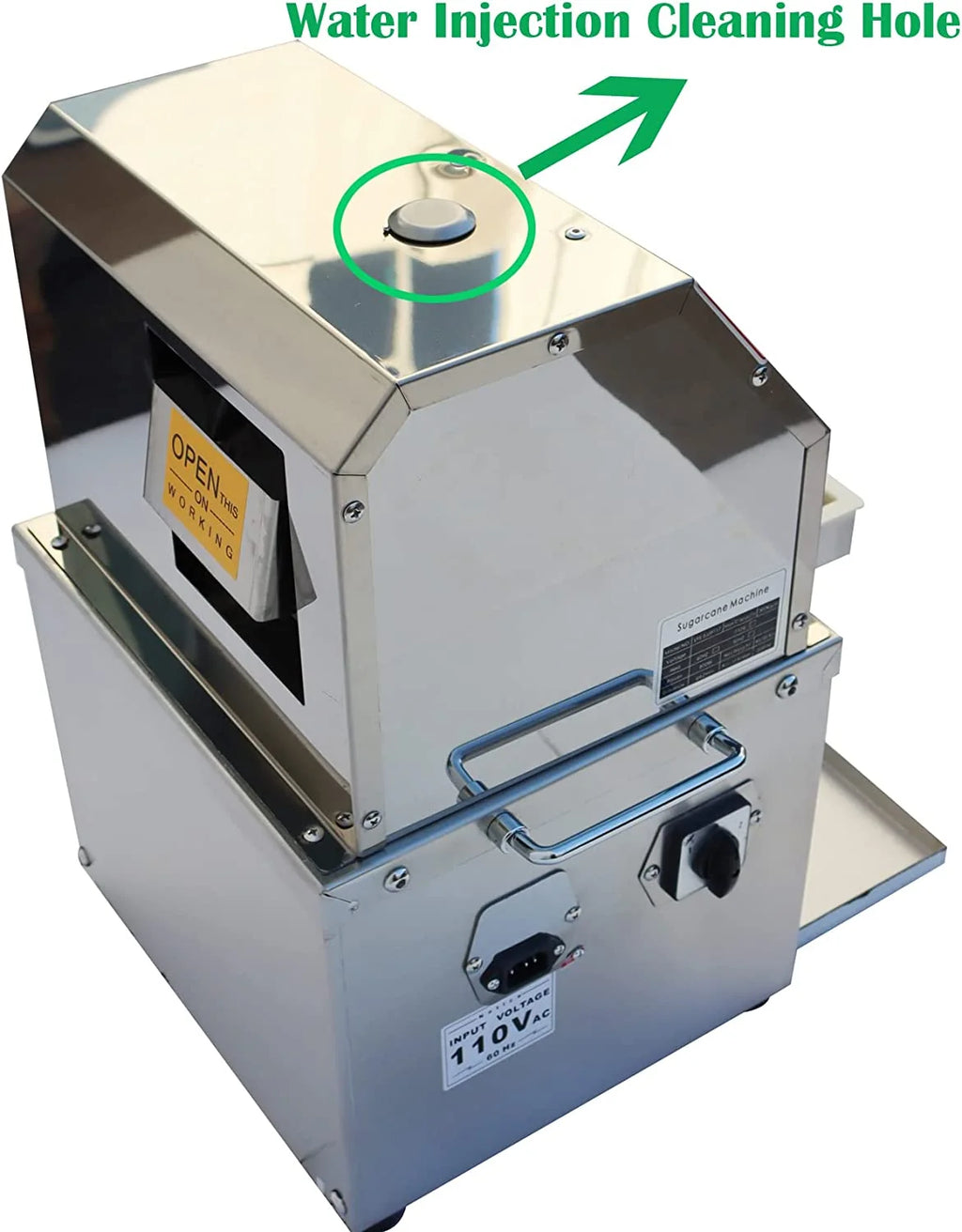 EQCOTWEA Electric Sugar Cane Juicer Press Machine With Three Stainless Steel Rollers