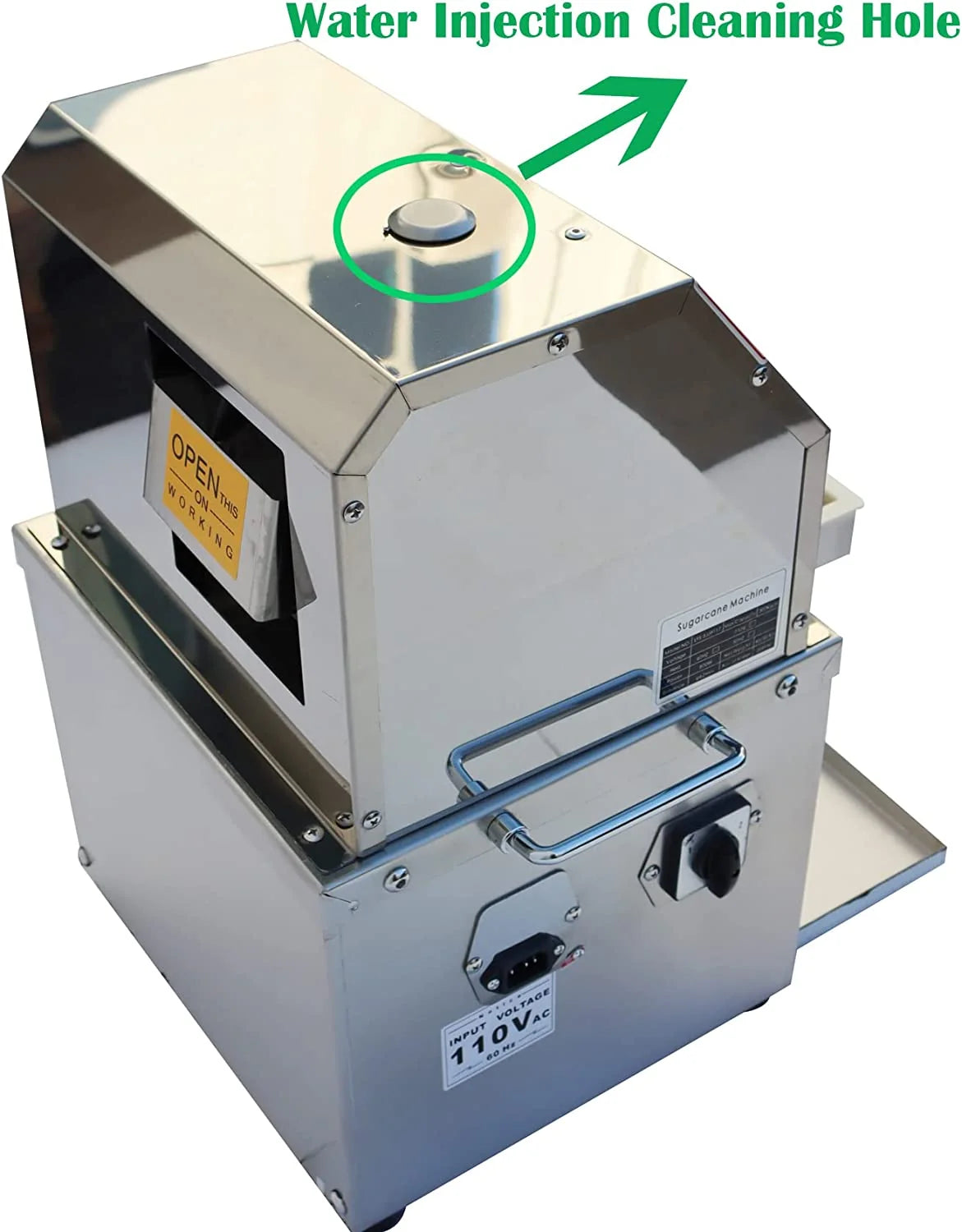 EQCOTWEA Electric Sugar Cane Juicer Press Machine With Three Stainless Steel Rollers
