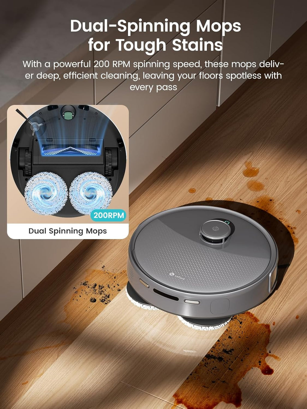 Lefant LiDAR Robot Vacuum And Mop, 20,000Pa Suction, 90-Day Self-Emptying - M3 Max