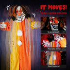 Ktaxon 8.2 ft Clown Animated Animatronic Decoration Creepy Halloween Clown w/ Pre-Recorded Screaming