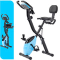 Foldable Magnetic Upright And Recumbent Exercise Bike, Light Blue