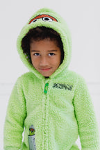 Sesame Street Oscar the Grouch Cozy Sherpa Zip Up Cosplay Costume Coverall Newborn to Toddler
