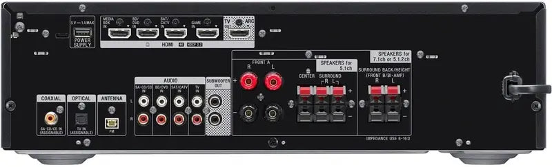 Sony 4K HDR AV Receiver With Dolby Atmos And Bluetooth - Black
