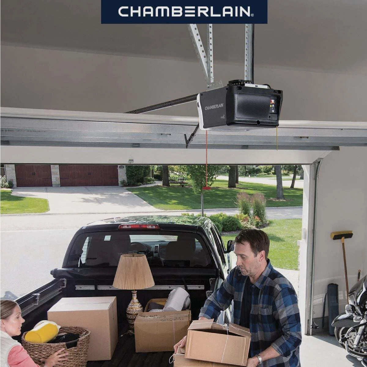 Chamberlain 0.5 HP Chain Drive Smart Garage Door Opener With 7 ft Rail - C2212T