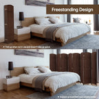 Freestanding Folding Woven Fiber Room Divider Privacy Screen - 6 Ft Tall