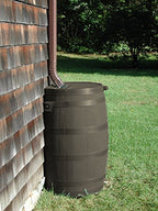 50 Gallon Rain Barrel With Brass Spigot And Flat-Back Design