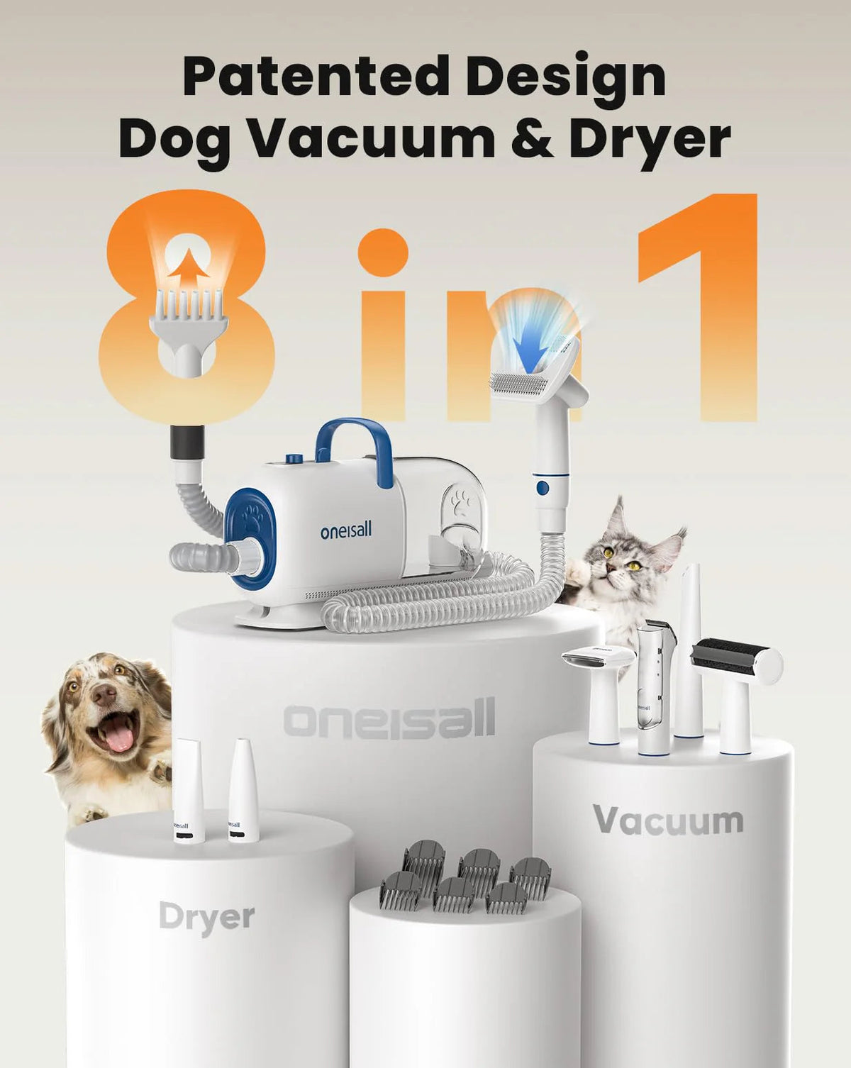 8-In-1 Dog Grooming Vacuum And Dryer Kit