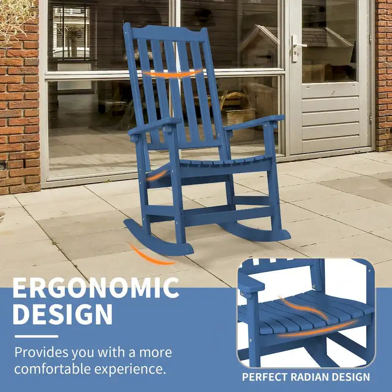 Vrakae Patio High-Back Rocking Chairs, 2-Piece, 21 x 34.6 x 46 Inches