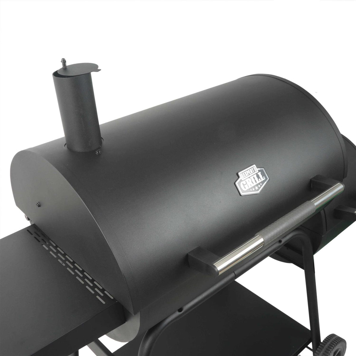 Expert Grill 28in Offset Charcoal Smoker Grill With Side Firebox - Black