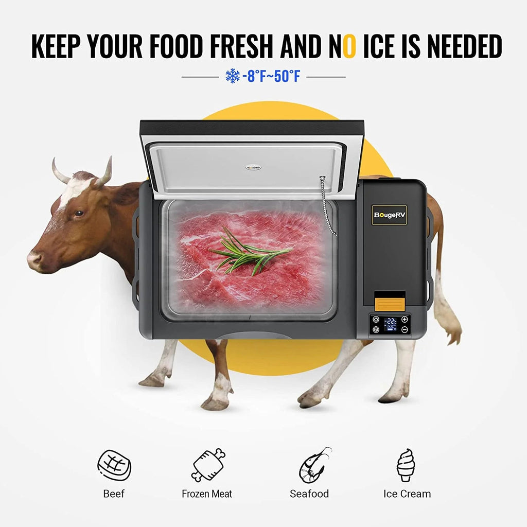 BougeRV Portable Car Refrigerator 21 Qt, 12 Volt, Black - CRPRO