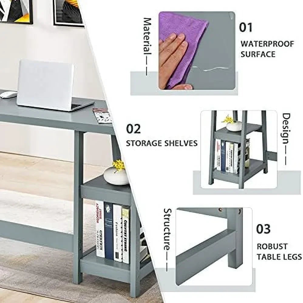 ASDRFYU Computer Desk With Shelves, 47.5in X 20in