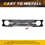 AMERICAN MODIFIED Tomahawk Grille With Lights for 2021-2024 Ford Bronco Without Front Camera - Matte Black