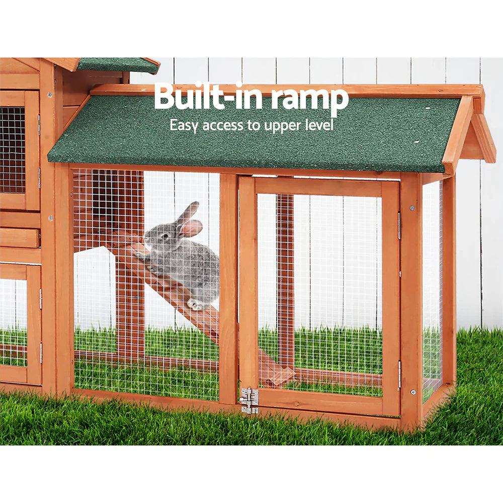 i.Pet Wooden Pet Hutch, 220 x 52 x84 cm
