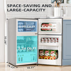 Antarctic Star Double Door Mini Refrigerator With Freezer, 3.2 Cu.Ft