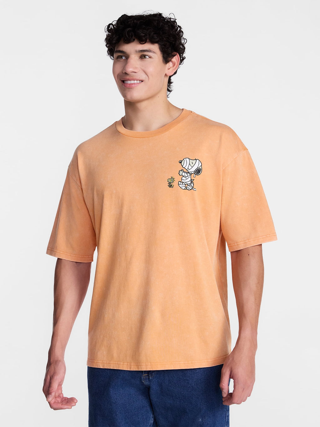 Snoopy Peanuts Men's and Big Men's Halloween Front and Back Graphic Tee, Sizes XS-5XL