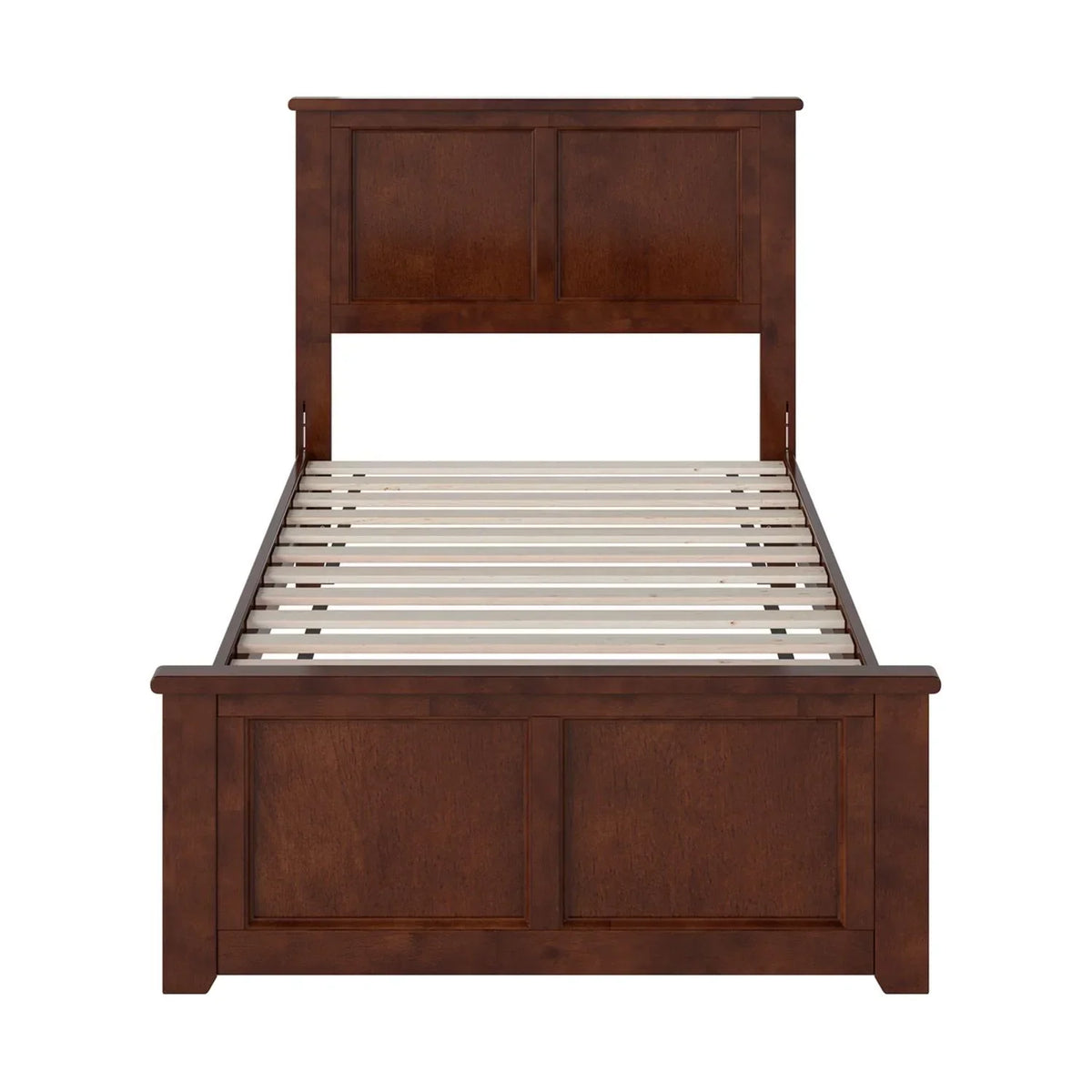 AFI Twin Solid Wood Low Profile Platform Bed With Matching Footboard, Walnut - Charlotte