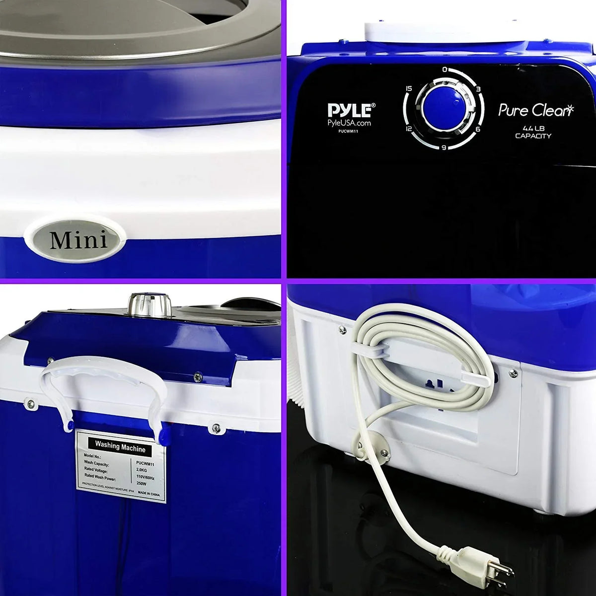 Pyle Mini Portable Washing Machine - 4.5 lbs / 19 Liters