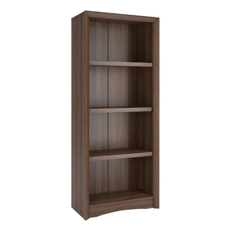 CorLiving Quadra Brown Engineered Wood Tall Adjustable 4-Shelf Vertical Bookcase