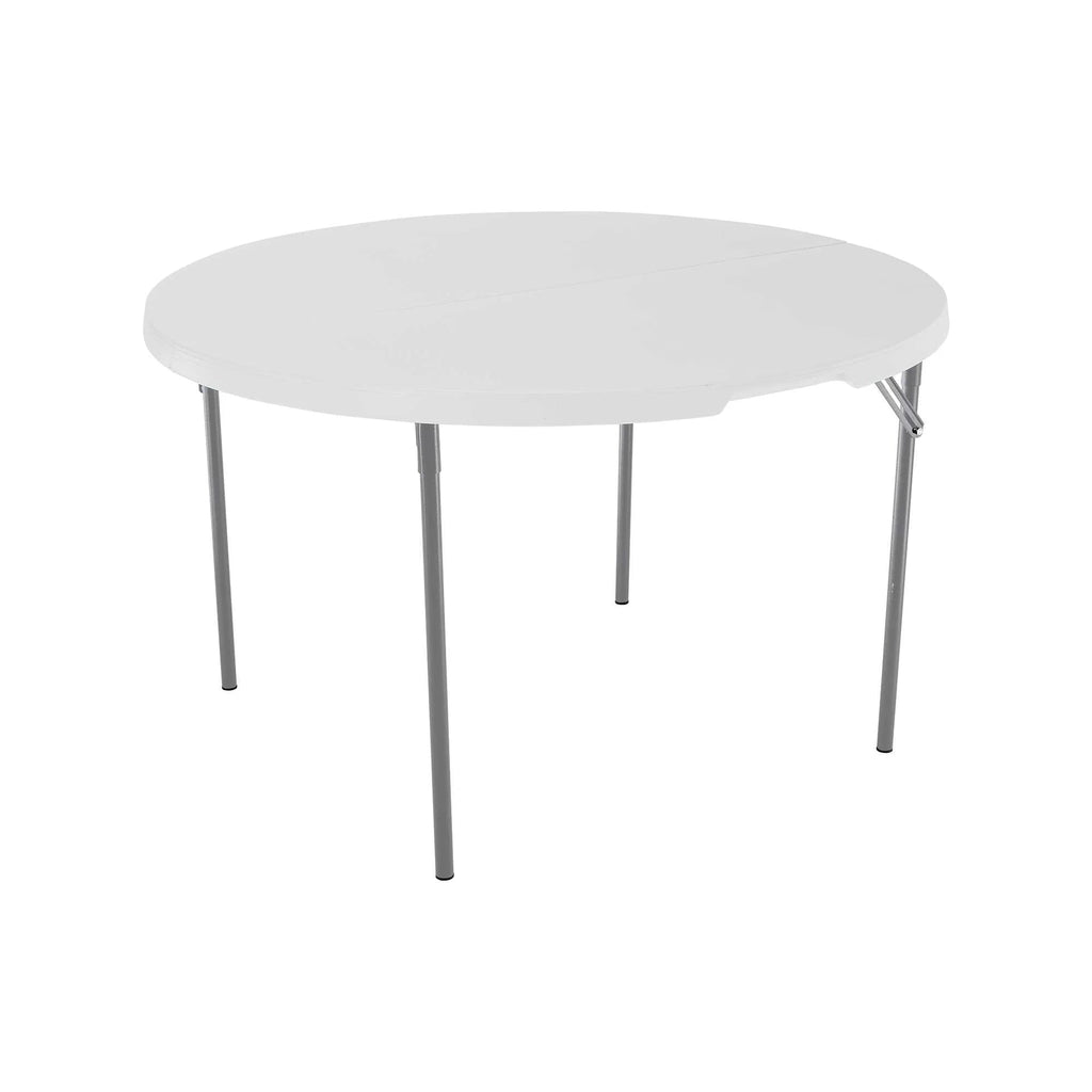 Lifetime 48 inch Round Fold-In-Half Table, White Granite - 280064
