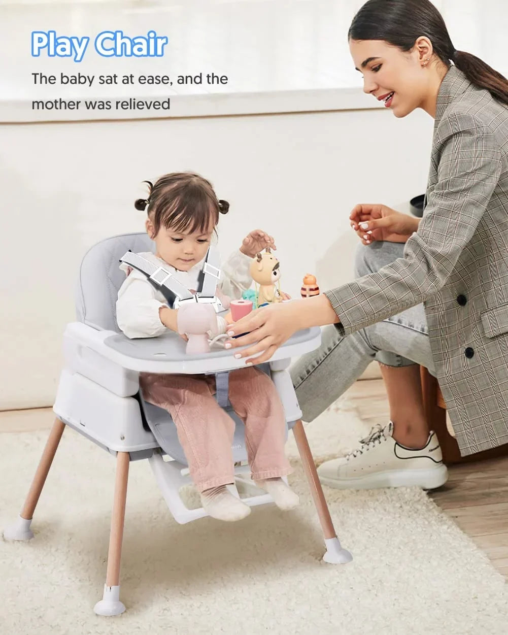 3-in-1 Convertible Baby High Chair and Booster, Ages 6 Months and Up, Unisex