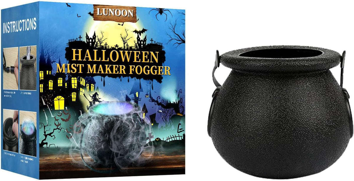 kcavykas Halloween LED Witch Jar Atomizer Lamp, Black, 13.34x4.33in - Decor