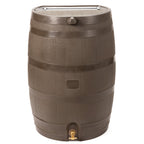 50 Gallon Rain Barrel With Brass Spigot And Flat-Back Design