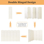 Freestanding Folding Woven Fiber Room Divider Privacy Screen - 6 Ft Tall