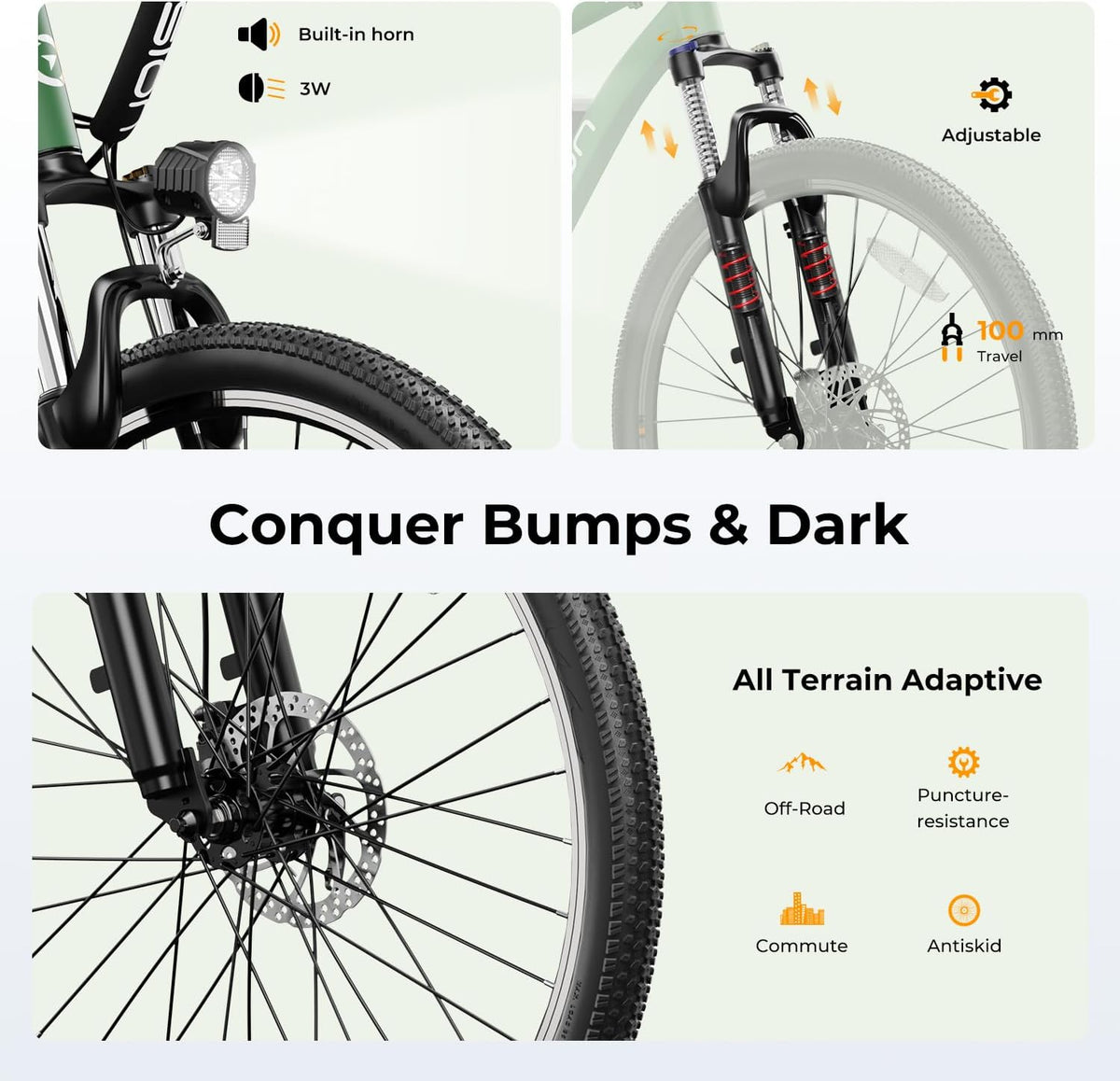 500W Electric Bike With 40-Mile Range And 20 MPH Top Speed - EB5